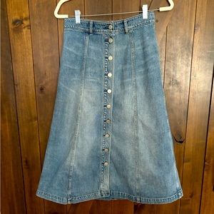 Vintage GAP Denim Long Skirt - Sz 4P EUC